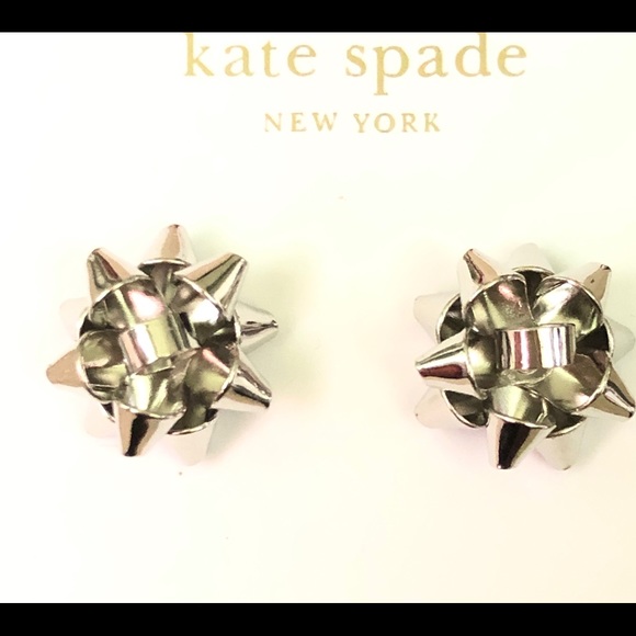 Kate Spade Bourgeois Bow Silver Stud Earrings